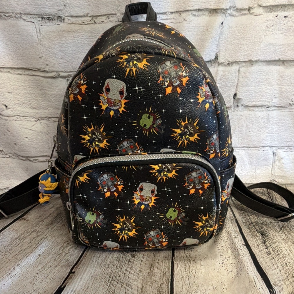 Loungefly Guardians of the Galaxy Mini Backpack Faux Leather Black Multicolor